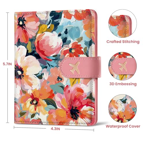 Passport Holder for Travel, RFID Blocking Wallet with Magnetic Closure - color: Z-Garden