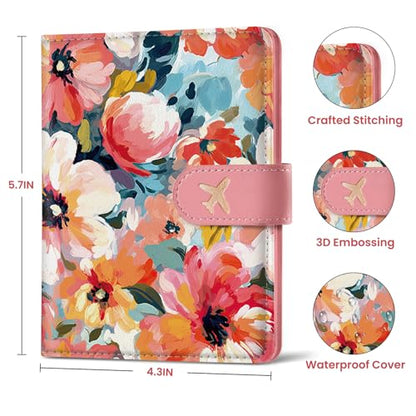 Passport Holder for Travel, RFID Blocking Wallet with Magnetic Closure - color: Z-Garden