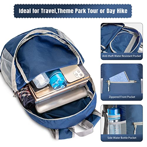 ZOMAKE Lightweight Packable Backpack, Foldable Small Travel Day Pack - color: B-royal Blue