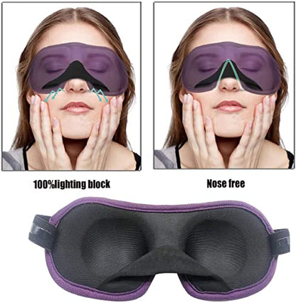 3D Eye mask for Sleeping,Machine Washable, Sleep Mask for Women, Blinder Blindfold Airplane(Black+Gray) - color: Black+gray