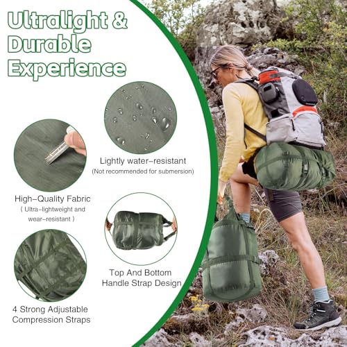 Compression Sack, Ultralight Portable Stuff Sack for Sleeping Bag - size: 3-Pack