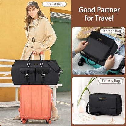 Garment Bag for Travel Convertible Carry on Travel Duffel Bag for Men Women - color: A03-Black