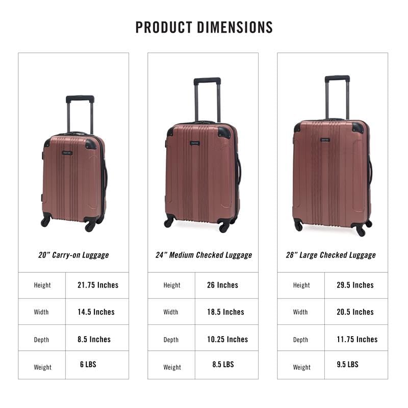 Kenneth Cole REACTION Out of Bounds Lightweight Hardshell 4-Wheel Spinner Luggage, Rose Gold, 2-Piece Set (20" & 28") - color: Rose Gold, size: 2-Piece Set (20" & 28")