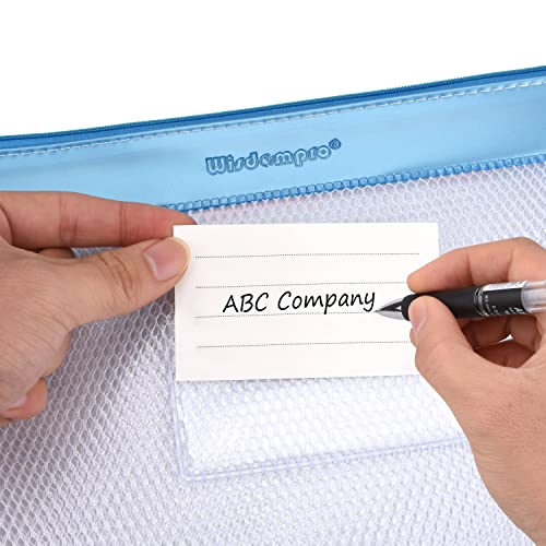 Wisdompro Zipper Pouch, 4 Pack Waterproof Mesh File Bag, Document Organizer - color: Blue