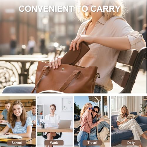LJCZKA Glasses Case Hard Shell for Women Men, Magnetic Eyeglasses Case PU Leather with Cleaning Cloth for Travel School - color: Dark Brown