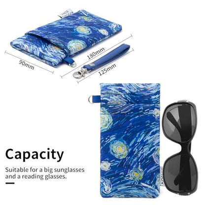 Face Shadow Double Glasses Case Soft Eyeglass Case For Women Men - color: Starry Sky