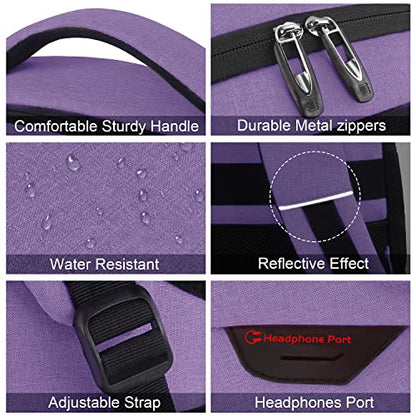 Volher Laptop Backpack,Business Travel Anti Theft Slim College Backpack - color: Purple, size: 15.6 Inch, style: Laptop