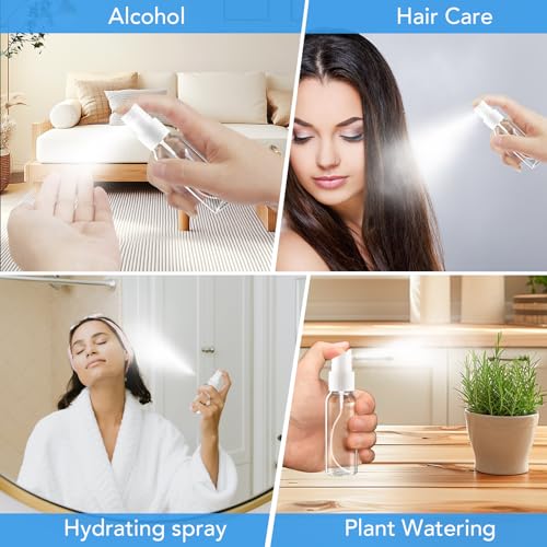 Zoizocp Spray Bottles, 2oz/50ml 6 Pack Clear Plastic Mini Travel Bottle Set - color: Clear（BPA+TSA）-2oz