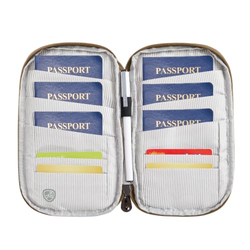 Travelon RFID Blocking Family Passport Wallet - color: Latte