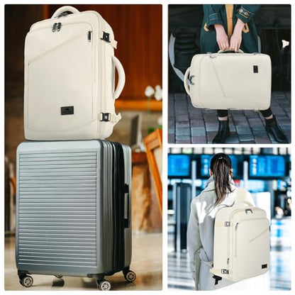 MATEIN Large Backpack for Travel Flight Approved, 45L Carry on Backpack - color: Light Beige, size: XX-Large