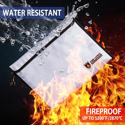 Fireproof Document Bag, 15 x 11 Inch Waterproof Document Pouch with Zipper - color: 1 Pack Silver