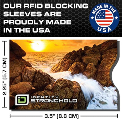 RFID Blocking Credit Card Sleeve Protectors – USA Made Slim Wallet Inserts for Credit Cards, Debit Cards & ID Protection (16, Sunset - 16 Pack) - color: Sunset - 16 Pack