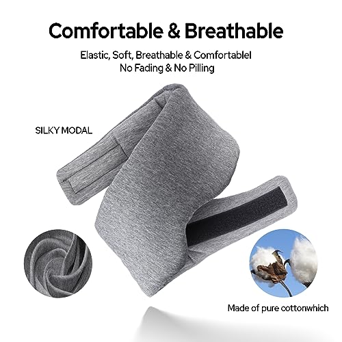 Cotton Sleep Eye Mask for Men and Women, 100% Blocking Light Sleeping Mask - color: Grey
