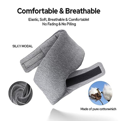 Cotton Sleep Eye Mask for Men and Women, 100% Blocking Light Sleeping Mask - color: Grey