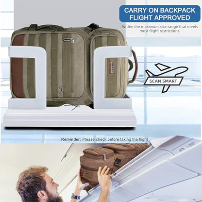WITZMAN Canvas Travel Backpack for Men Multiple Pockets - color: Army Green