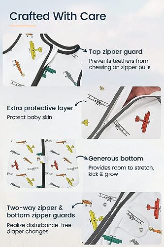 TotAha Toddler Sleep Sack 1.0 TOG, 2T-3T-4T, Wearable Blanket Sleep Bag - color: Plane, size: 2T-4T