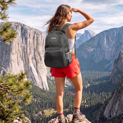 G4Free 30L Packable Travel Hiking Backpack for Men Women - color: Black, size: 30L