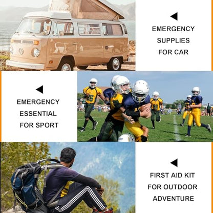 First Aid Kit 300PCS Car Home Camping Essentials Orange 1st Aid - color: Orange-300pcs