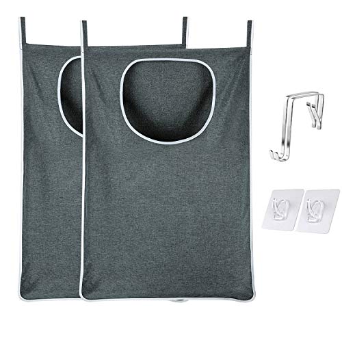 XL Hanging Laundry Hamper, Over the Door Laundry Hamper and Baskets, Wide Opening Hanging Laundry Bag, Hanging Hamper for Bathroom,Dorm,Laundry Room,Camper,Chrismast Gift(Grey-2Pack) - color: Mod Heather Grey, size: 2PC-XL