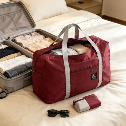1pcs Foldable Travel Duffel Bag, Lightweight Waterproof Carry,Red - color: Red