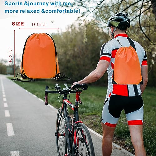 Drawstring Backpack Bulk 50 Packs Draw String Bags for Gym Sports Trip Pedestrianism Cinch Sack DIY for Women Men (red) - color: Red