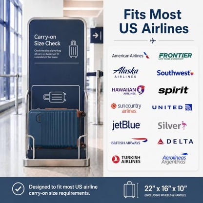 Carry On Luggage 22x14x9 Airline Approved Suitcase with Wheels, 3 Piece - color: Dark Blue, size: 3 Piece Sets (20/BP/TB)
