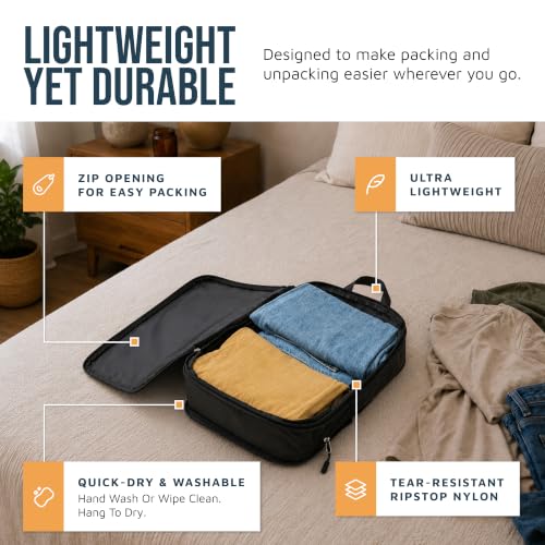 TRIPPED Travel Gear Compression Packing Cubes for Carry-On Travel 6-Pack - color: Black, size: 6 Piece
