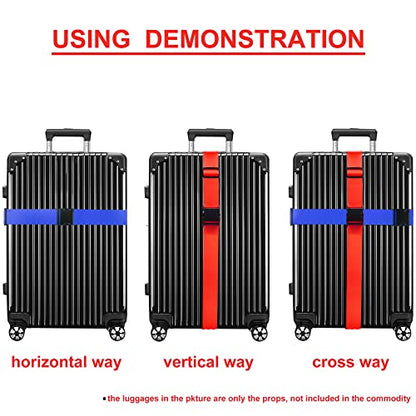 Luggage Straps for Suitcases TSA Approved Travel Belt 4 Pack by Chelmon (Mixed Colors) - color: Mixed Colors