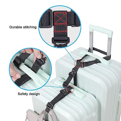 Vigorport Luggage Connector Straps for Suitcase, Add A Bag Suitcase Belt - size: Normal-Metal Buckle
