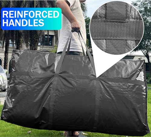 66 Gallon Extra Large Storage Bags, Huge Moving Bags Heavy Duty with Zipper - color: Black, size: 250L, 2 Pack