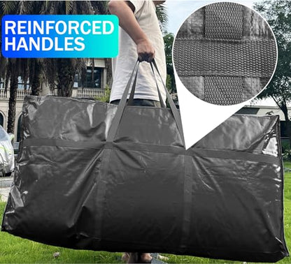 66 Gallon Extra Large Storage Bags, Huge Moving Bags Heavy Duty with Zipper - color: Black, size: 250L, 2 Pack