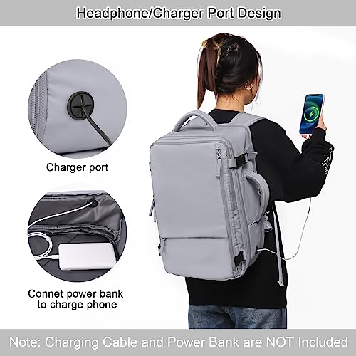 Sinaliy Travel Backpack for Men and Women, 17 Inch Laptop Backpack - color: Grey