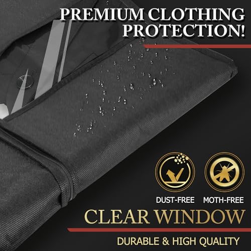 Hleelomi 10 Pack 40-in Garment Bag for Hanging Clothes Black Suit Bag - color: black, size: 40“ （10 pack)