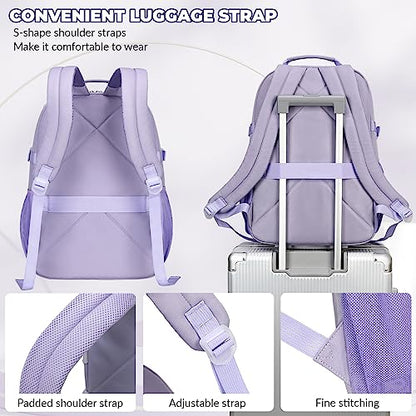Lanola Basic Multi-Pocket Multipurpose Casual Backpack Water Resistant Bag for Business Travel Hiking Daypack - Dark Blue - color: Dark Blue