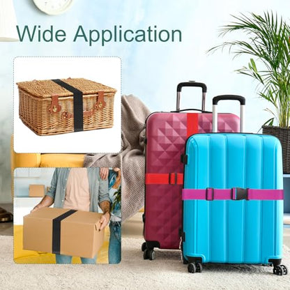 uxcell 4 Pcs Luggage Straps for Suitcases Luggage Connector Strap Buckle - color: Black