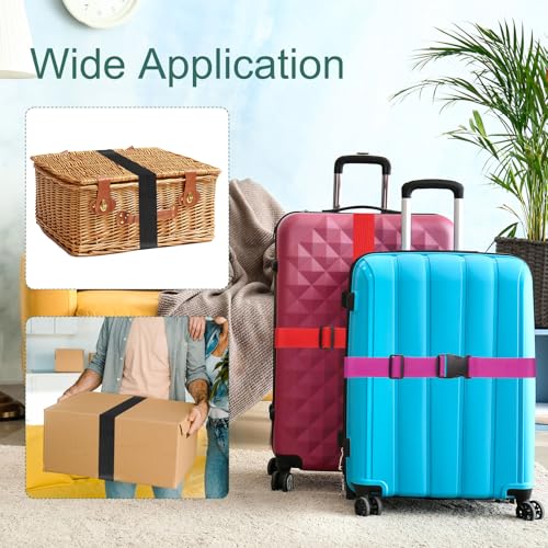 uxcell 4 Pcs Luggage Straps for Suitcases Luggage Connector Strap Buckle - color: White