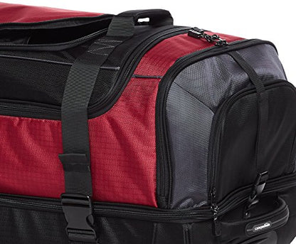 Amazon Basics Ripstop Wheeled Duffel, 35 Inch - Red - color: Red, size: 35"