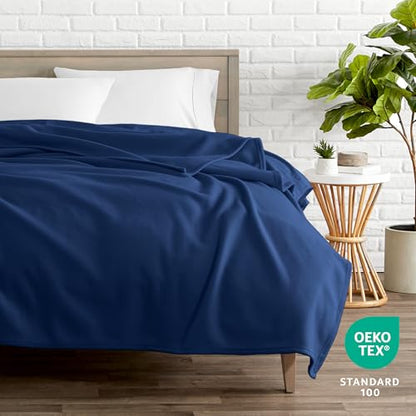 Bare Home Polar Fleece Blanket (Full/Queen, Dark Blue) - color: 07 - Dark Blue, size: Full/Queen