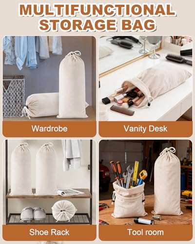 4 Pcs Single Shoe Bags for Travel, Dust Velvet Bag, Rio Red, 17.3x8.6 Inch - color: Beige, size: 17.3"x8.6"
