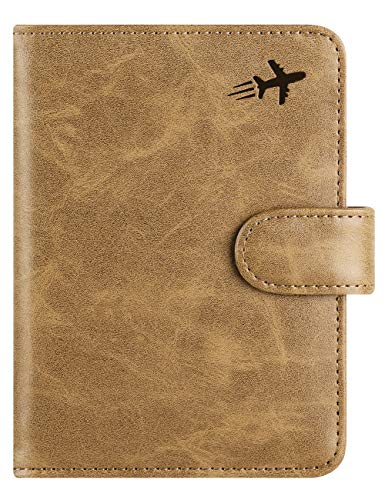 Passport Holder Cover Wallet RFID Blocking, Travel Essentials - color: Z _ #Brown