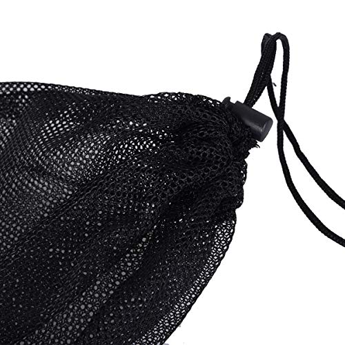 iBasingo 10pcs/lot Black Mesh Bag Nylon Sack Durable Drawstring Net Bag Small Travel Sleeping Bag Stuff Sack Mesh Storage Ditty Bag for Cosmetics Shower Gels Bottle Pot Tennis Golf Ball Tools BVP03 - color: L-10pcs