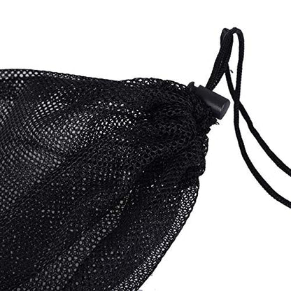 iBasingo 10pcs/lot Black Mesh Bag Nylon Sack Durable Drawstring Net Bag Small Travel Sleeping Bag Stuff Sack Mesh Storage Ditty Bag for Cosmetics Shower Gels Bottle Pot Tennis Golf Ball Tools BVP03 - color: L-10pcs