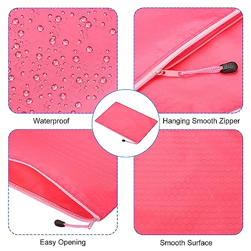PATIKIL Waterproof Zipper File Bags, 3 Pack A4 Document Holders Pencil Pouch for Office, Pink - color: Pink, size: A4