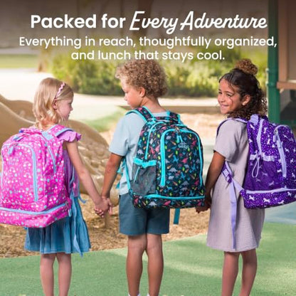 Bentgo Kids 2-in-1 Backpack & Insulated Lunch Bag with Padded Straps - color: Dinosaur, size: Kids Large