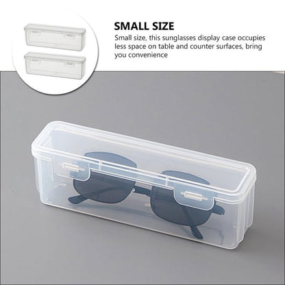 VILLCASE 2-pack Sunglasses Organizer Storage Clear Plastic Eyeglass Cases Portable Travel Eyeglass Holder for Sunglasses Eyewear Tabletop Display 7.08 X 2.36 X 1.88 in