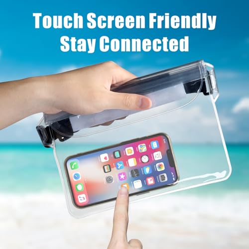 F-color Waterproof Fanny Pack - Waterproof Pouch, Beach Cruise Essentials - color: 2 Pack,Clear+Leaf