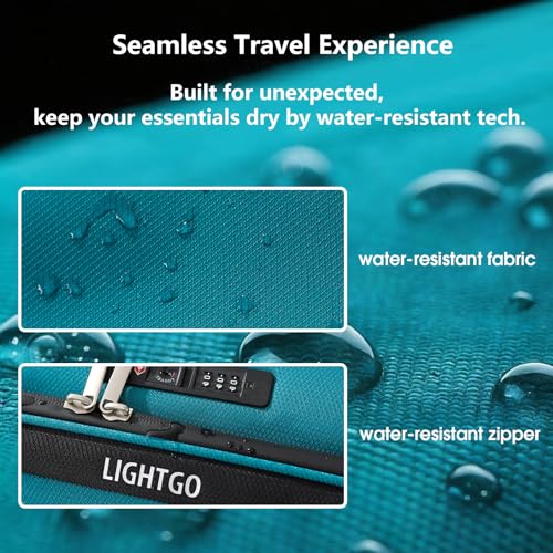 LIGHTGO 20" Carry On Softside Luggage, Ultra Light, TSA Lock Turquoise - color: Turquoise, size: 20in