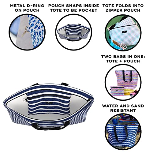 SCOUT Plus 1 Foldable Travel Tote Bag - 2 bags in 1 - color: Nantucket Navy