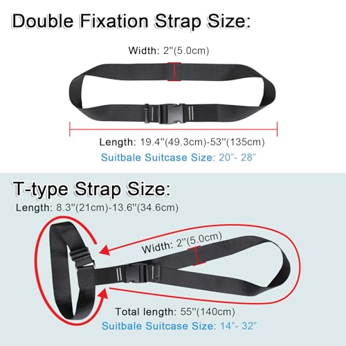 Vigorport Luggage Connector Straps for Suitcase, Add A Bag Suitcase Belt - size: 2''W - XX-Large