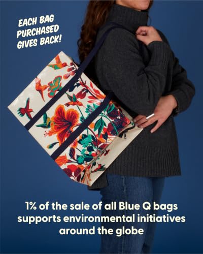 Blue Q Reusable Shoulder Tote Bag - Carry Everywhere Bag with Hefty Zipper - color: Hummingbird